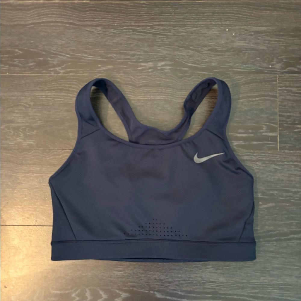 Nike Blue Sports Bra with Racerback and Moisture-Wicking Fabric